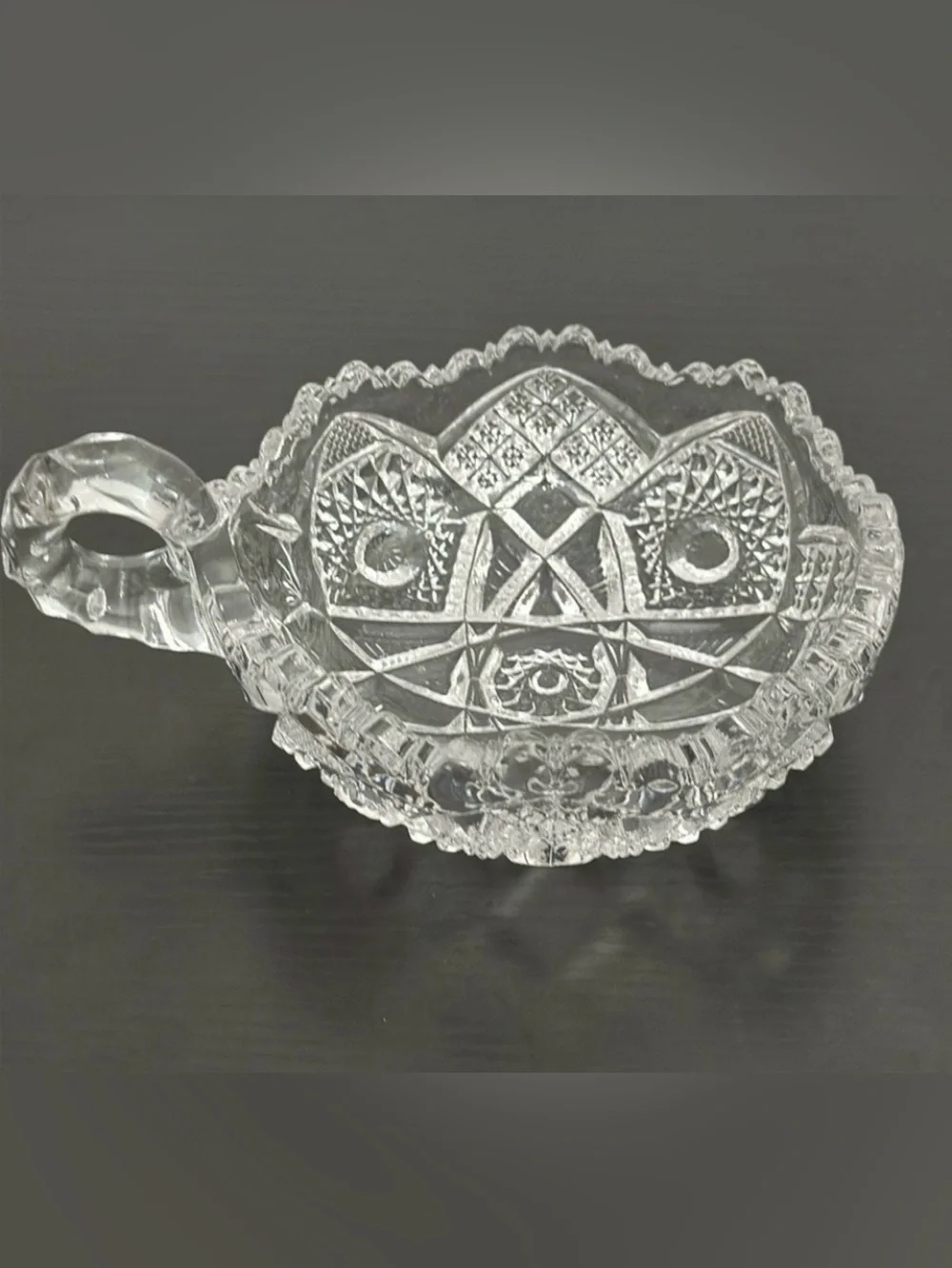 Imperial Glass Ohio Vintage 42576 Clear Early American Handled Nappy Bowl
